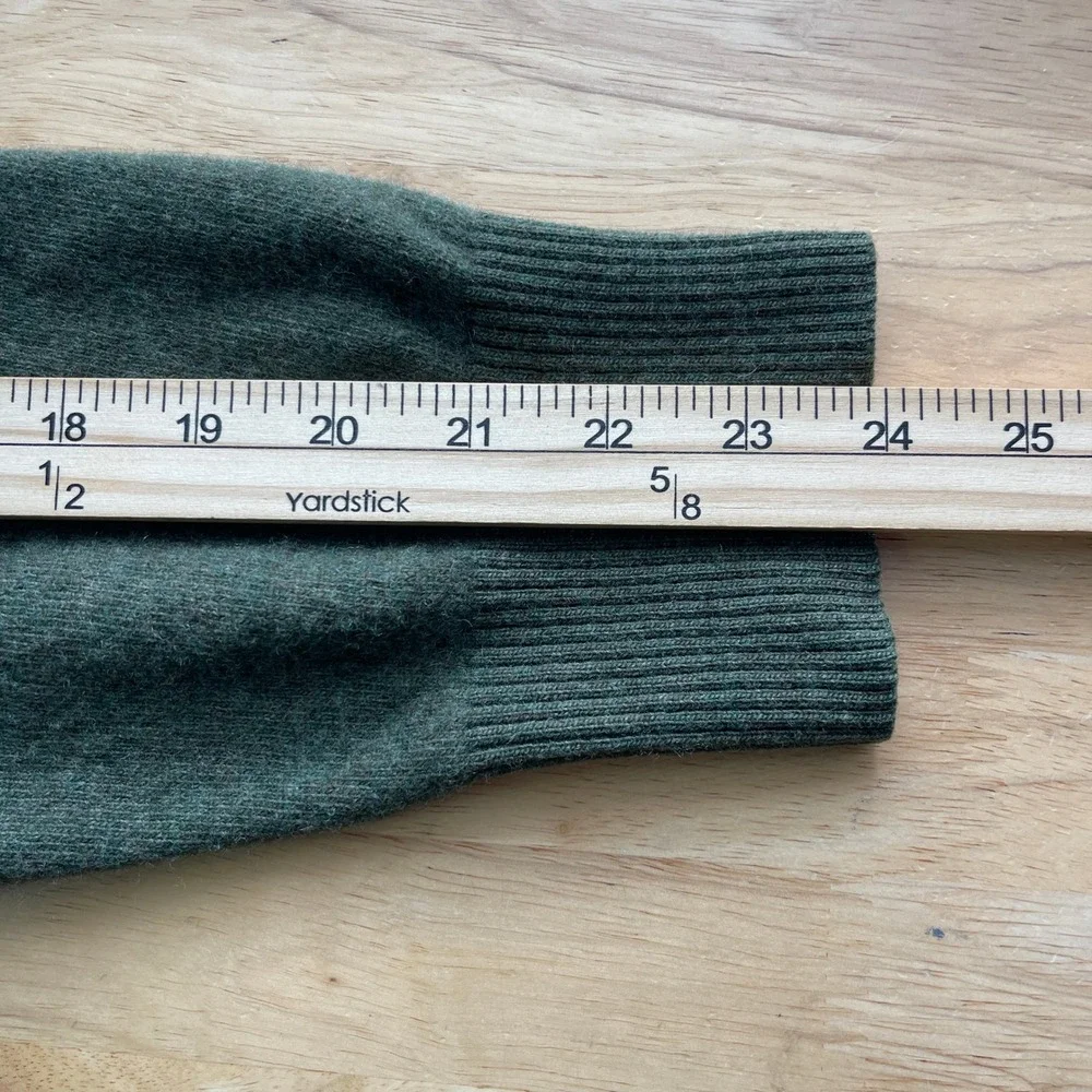 Banana Republic MERINO WOOL 1/4 Zip Button Mens L Mock Neck Sweater Olive‎ Green